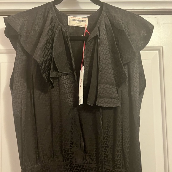 NWT Zadig and Voltaire Racky Silk Jacquard Midi Dress in Dark Chicolate - Picture 3 of 11